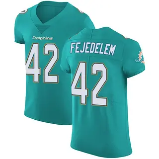 Elite Men's Clayton Fejedelem Miami Dolphins Nike Aqua Team Color Vapor Untouchable Jersey - Green