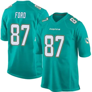 Game Men's Isaiah Ford Miami Dolphins Nike Team Color Jersey - Aqua