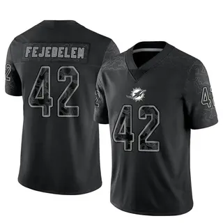 Limited Men's Clayton Fejedelem Miami Dolphins Nike Reflective Jersey - Black