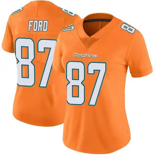 Limited Women's Isaiah Ford Miami Dolphins Nike Color Rush Jersey - Orange