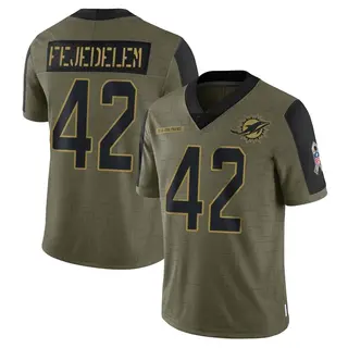 Limited Youth Clayton Fejedelem Miami Dolphins Nike 2021 Salute To Service Jersey - Olive
